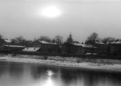 Widok z Wawelu na zabudowę Dębnik, 1973 r. Z archiwum Wiesława Wąsika.