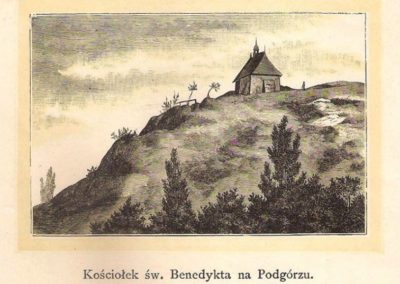 Oryginalny drzeworyt ilustracyjny w umieszczony w księdze "Święte miejsca Krakowa" wydanej nakładem K. Napierkowskiego w 1883 roku. Z archiwum Wiesławy Karczewskiej.