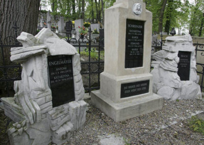 Grobowiec Schreinzerów - kwt. IIa, płd 2 po zakończeniu renowacji. Rok 2014.