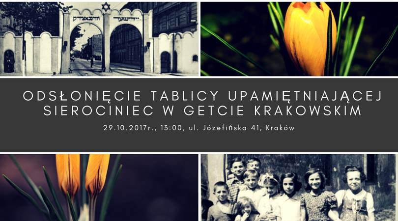 Odsłonięcie tablicy upamiętniającej sierociniec w getcie krakowskim