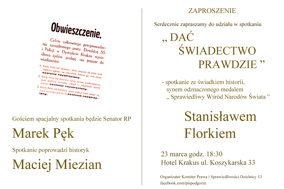 Zaproszenie na spotkanie „Dać świadectwo prawdzie”