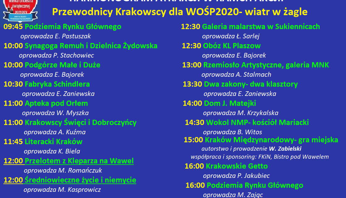 Przewodnicy krakowscy dla WOŚP