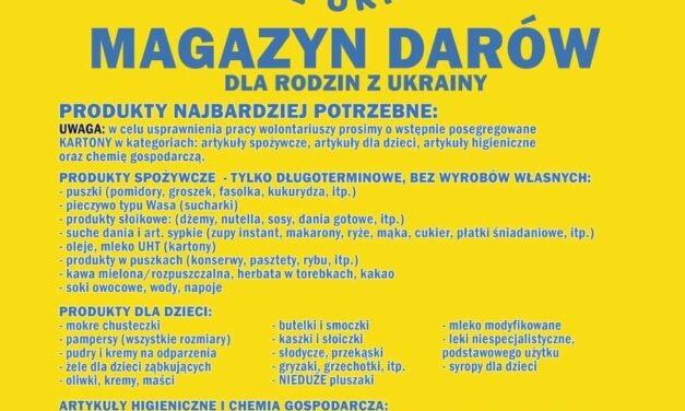 „Magazyn darów” dla uchodźców