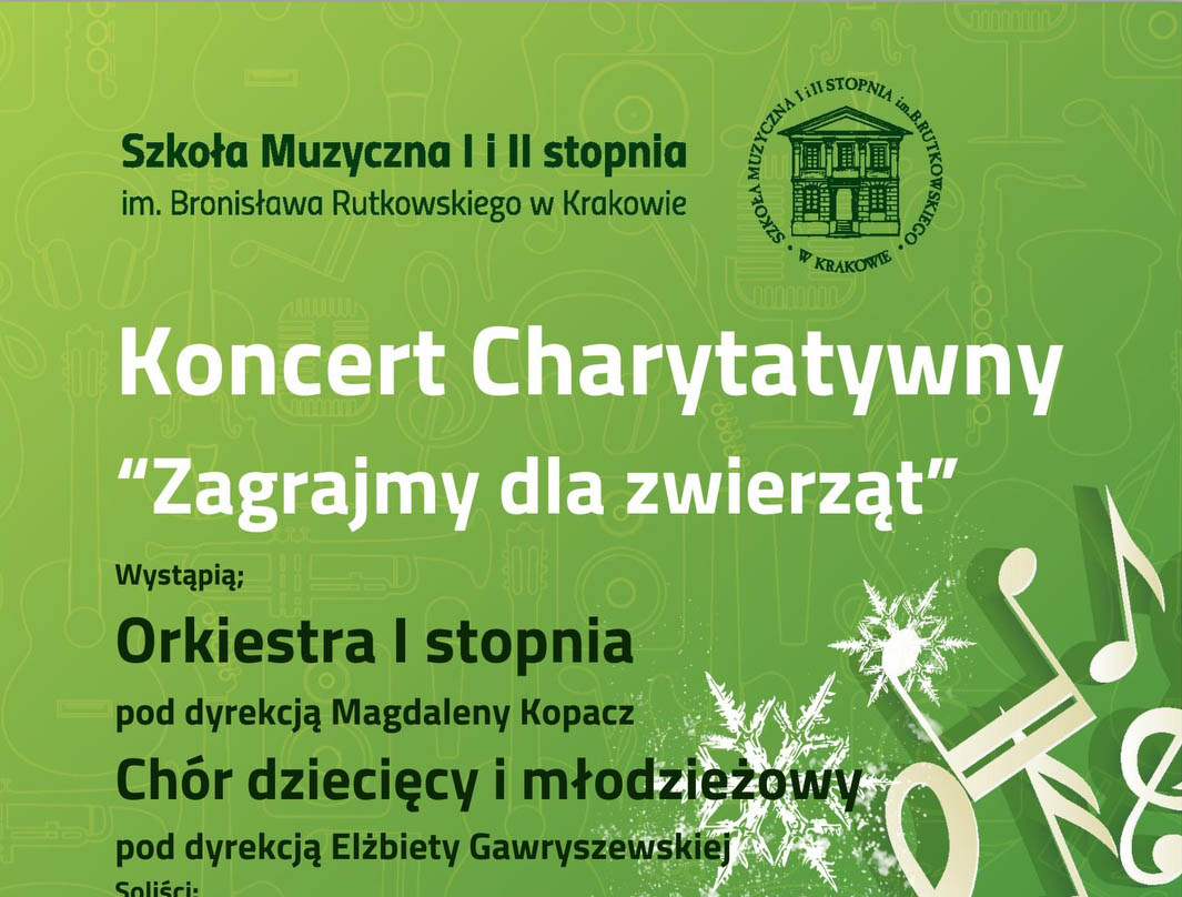 Zaproszenie na Koncert Charytatywny „Zagrajmy dla zwierząt”