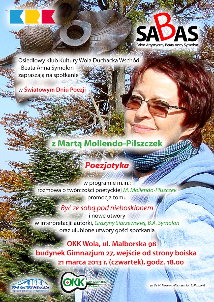 Poezjotyka – wieczór poezji Marty Mollendo-Pilszczek