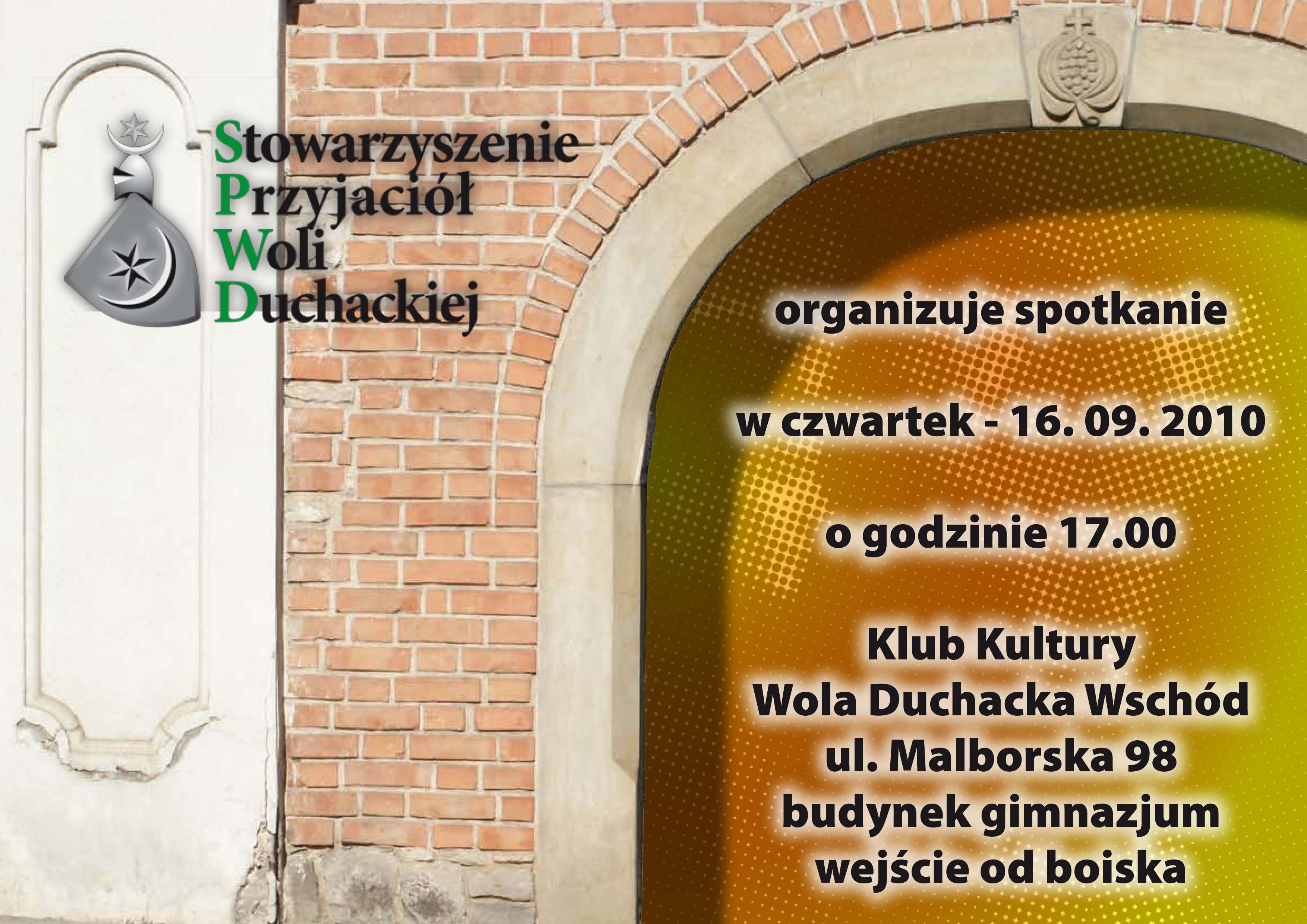 Zebranie Stowarzyszenia Przyjaciół Woli Duchackiej